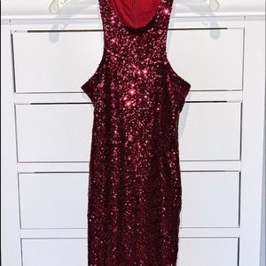 Burgundy Glitter Dress
